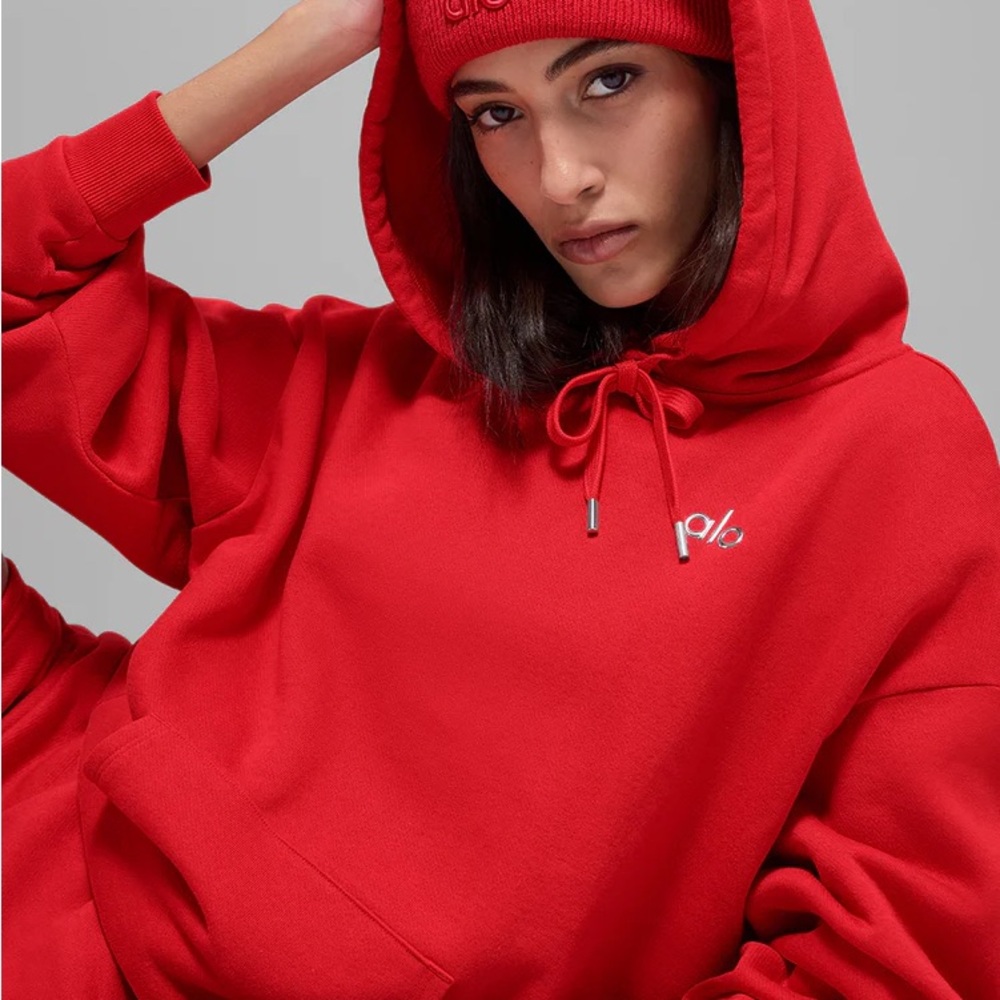 Alo Accolade Hoodie Bright Red NWT - Picture 2 of 7